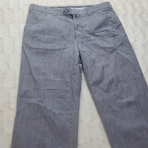 Meyer Men's Pants Chino Casual Gray Stretch Cotton Flat Front Straight Sz 35x28 - Picture 1 of 12